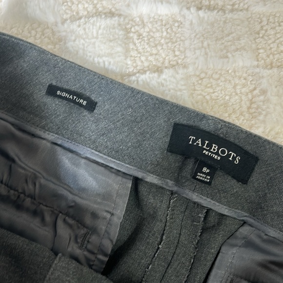 Talbots Womens Signature Pants 8P Gray Straight Leg Trouser Office Business - Picture 11 of 12
